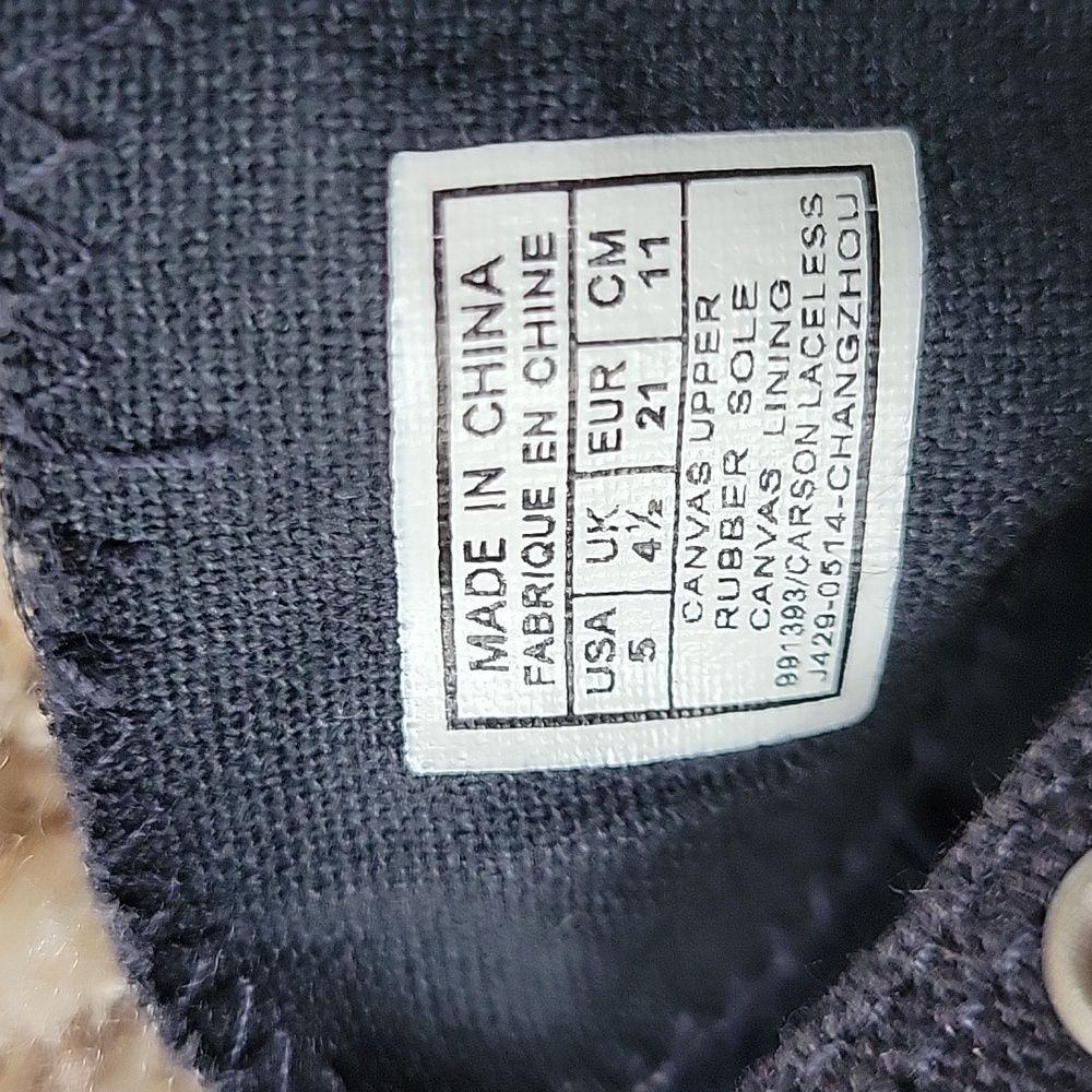 Polo by Ralph Lauren Navy Canvas Slip-On Sneakers with Orange Logo - Picture 3 of 4